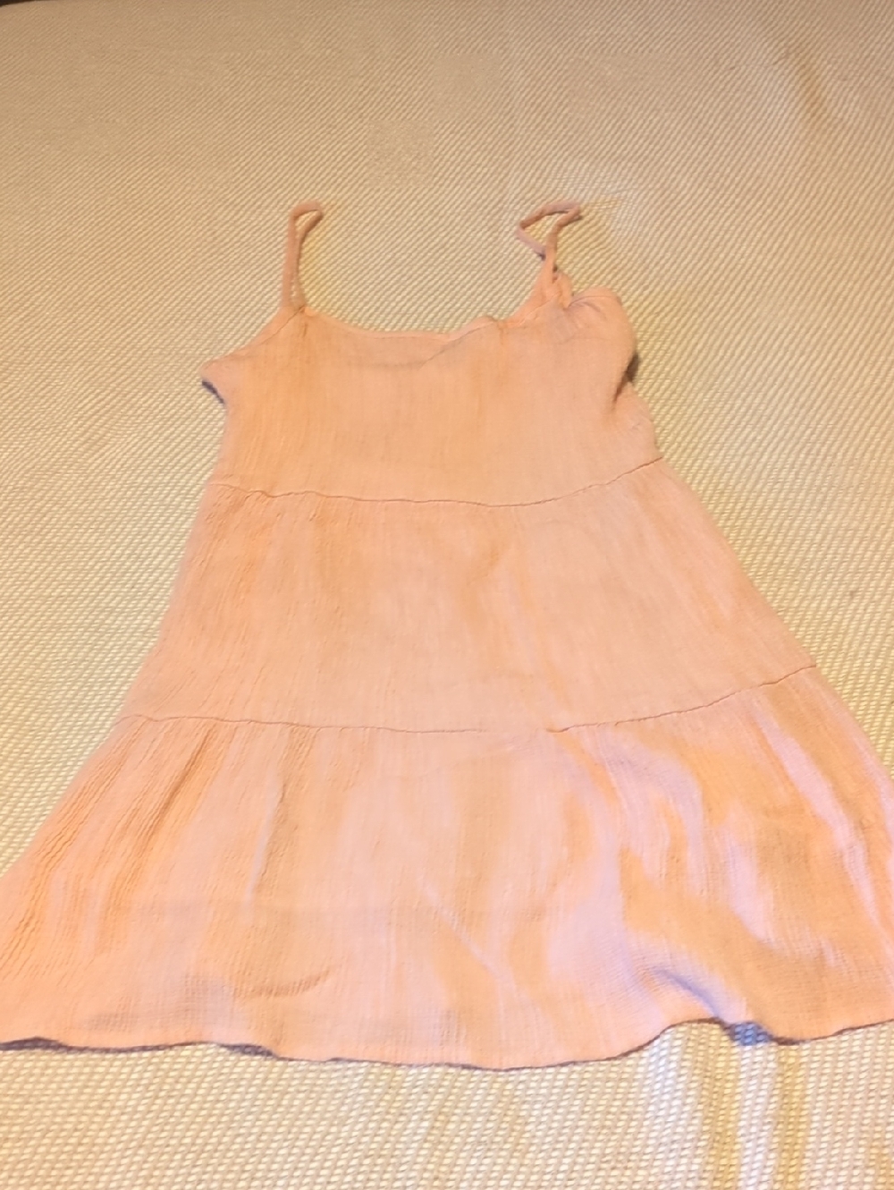 H&M Light Pink Tiered Spaghetti-Strap Dress